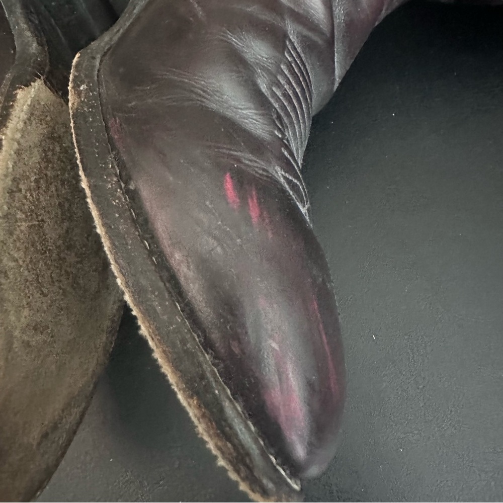 VTG Tony Lama Western Cowboy Boots 2996‎ Elegant Boot Red Burgundy Men’s 8.5 EE - Picture 9 of 14